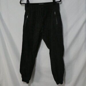 REFUGE | medium | Black Cotton Jogger Pants | Zip-Up Pockets